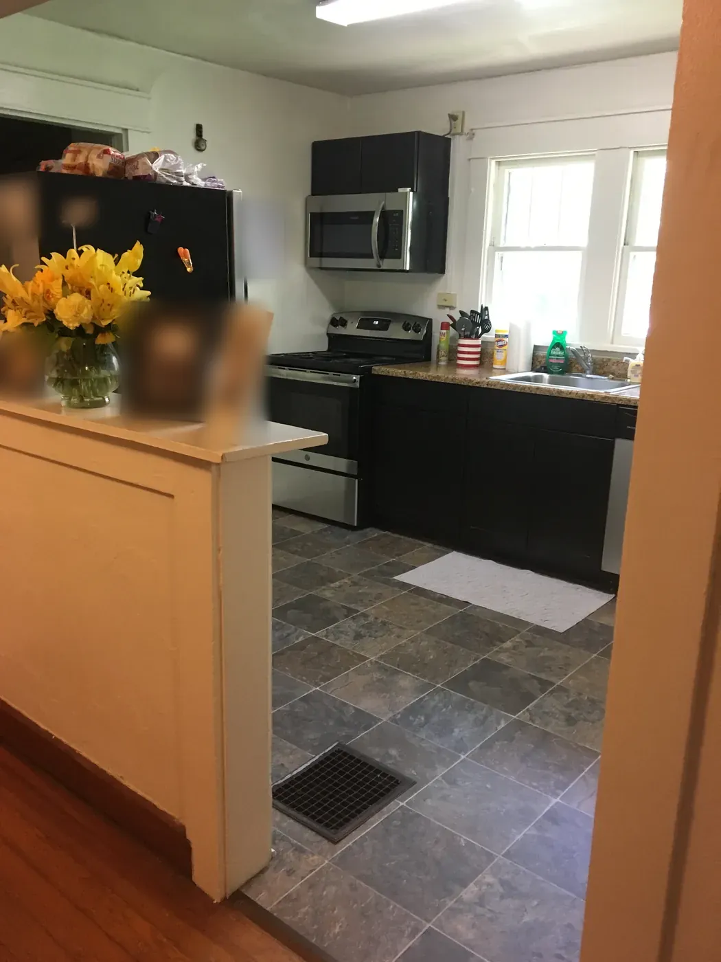 Kitchen with tile floor